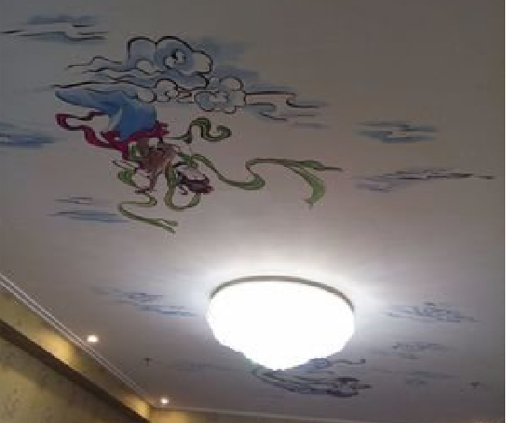 确山如何快速绘制天花板上的手绘墙？